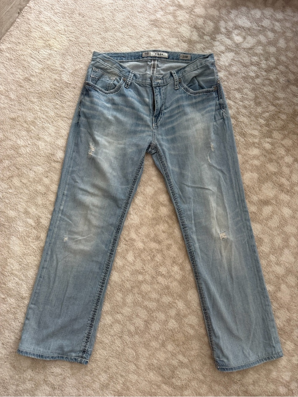 Buckle Light Blue Straight Leg Men’s Jeans